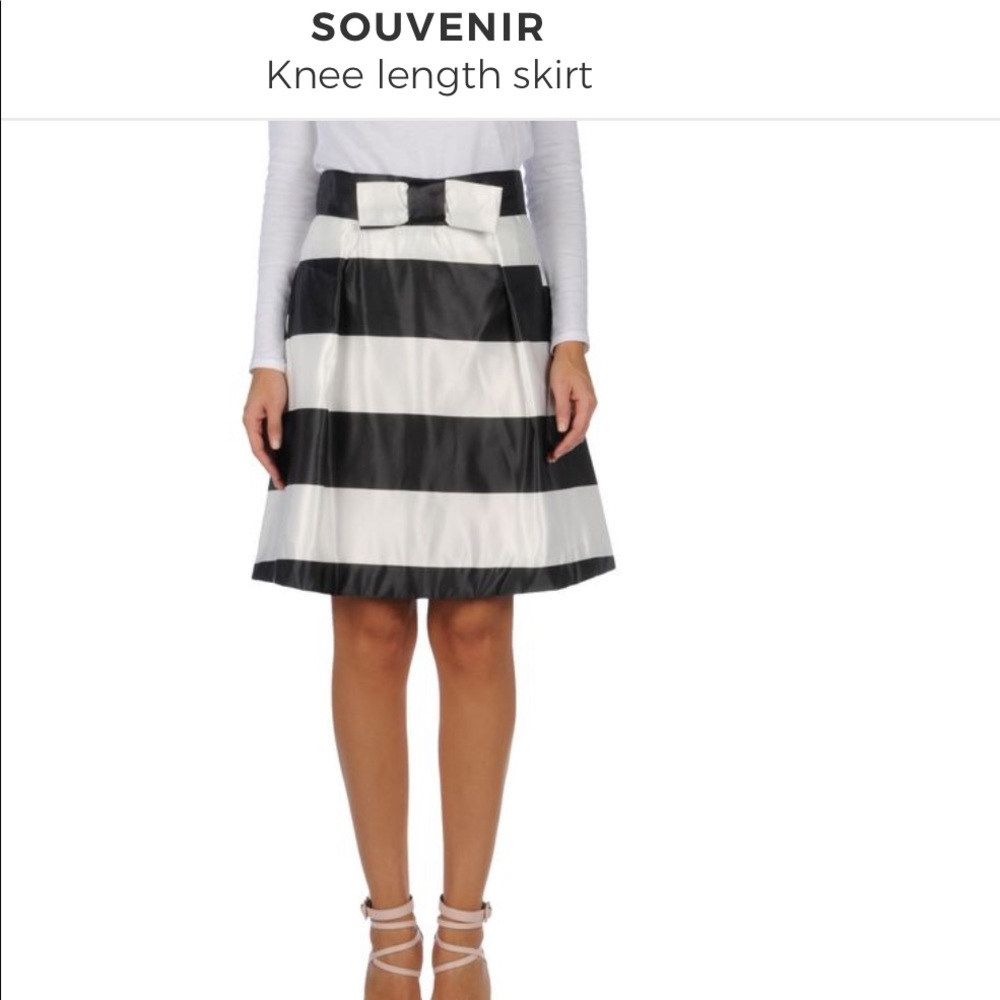 Italian satin effect stripes bow skirt